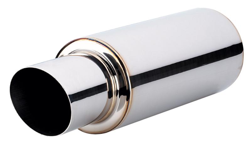 Vibrant TPV Turbo Round Muffler (23in Long) with 4in Round Tip Straight Cut