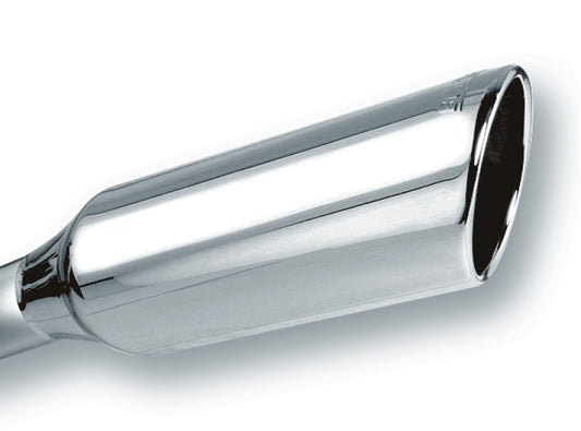 Borla 20245 2.25in Inlet 4in Round Rolled Angle Cut x 12in Long Embossed Exhaust Tip - #20245
