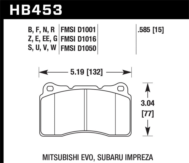 Hawk Performance HB453C.585 HPX Motorsport Brake Pads
