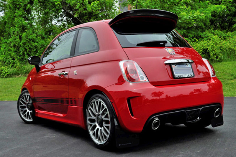 Rally Armor UR Mud Flaps - 2012-2019 Fiat 500 - Black/Red Logo - #MF25-UR-BLK/RD