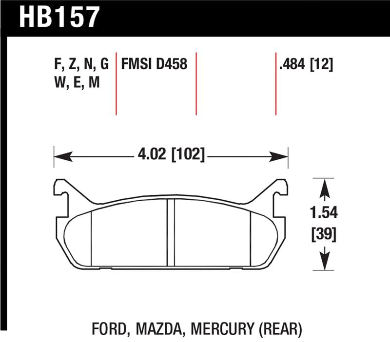 Hawk Performance HB157E.484 Blue 9012 Motorsport Brake Pads