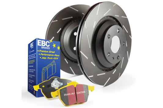 EBC 20-25 Audi S9 Rear Brake Kit Yellowstuff Pads USR Slotted Rotors S9KR1664 (image of S9KR1485)