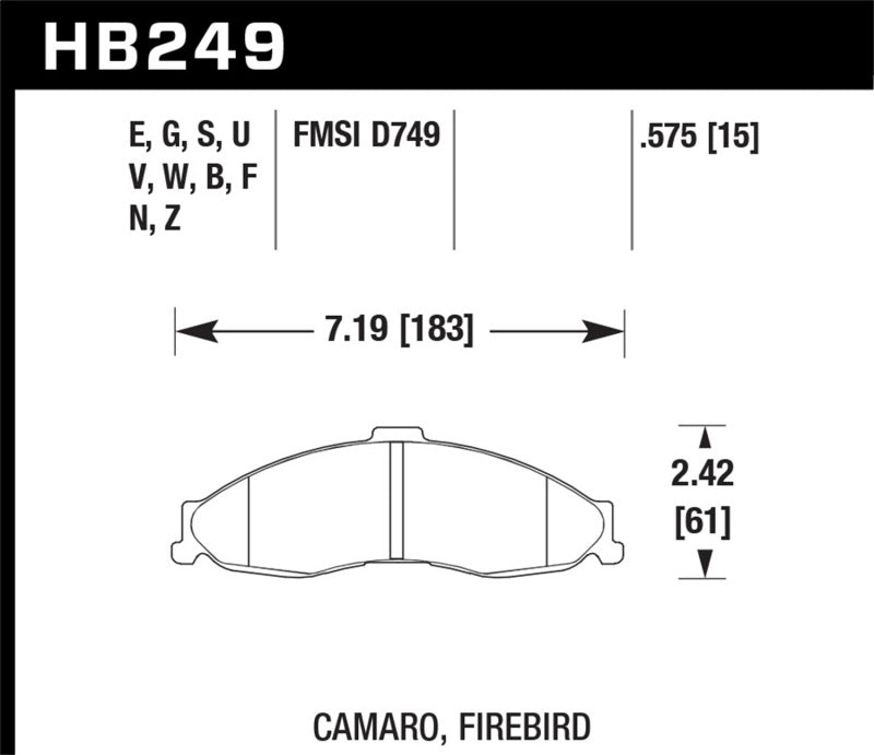 Hawk Performance HB249B.575 HPS 5.0 Street Brake Pads
