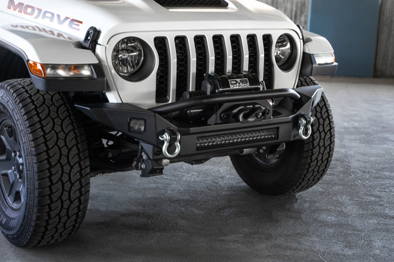 DV8 Offroad 18-23 Jeep Wrangler JL / 20-23 Jeep Gladiator JT FS-7 Mid-Width Winch Front Bumper - #FBJL-07