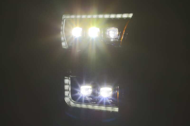 AlphaRex 880163 17-20 Ford Raptor NOVA LED Projector Headlights Plank Style Alpha Black w/Activation Light/Sequential Signal
