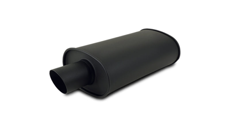 Vibrant StreetPower FLAT BLACK Oval Muffler with Single 3in Outlet - 2.25in