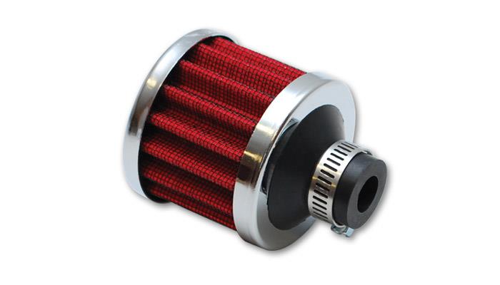 Vibrant Crankcase Breather Filter w/Chrome Cap 2 1/8in 55mm Cone ODx2 2166