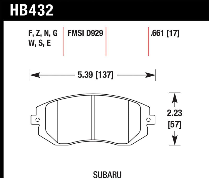 Hawk Performance HB432F.661 HPS Performance Street Brake Pads