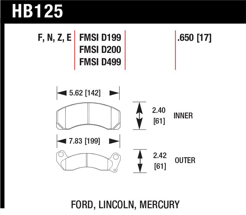 Hawk Performance HB125F.650 HPS Performance Street Brake Pads