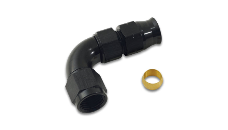 Vibrant 3/8In Tube to -6AN Female 90 Degree Union Adapter Fitting w/Olive
