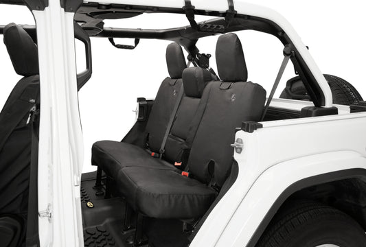 Bestop 18-23 Jeep Wrangler JL 4-Door Exc. 4Xe Rear W/ Fold Down Arm Rest Seat Covers (Black Diamond)