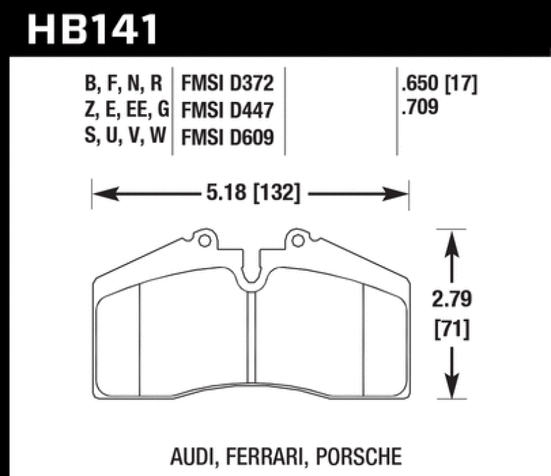 Hawk Performance HB141D.650 ER-1 Motorsport Brake Pads