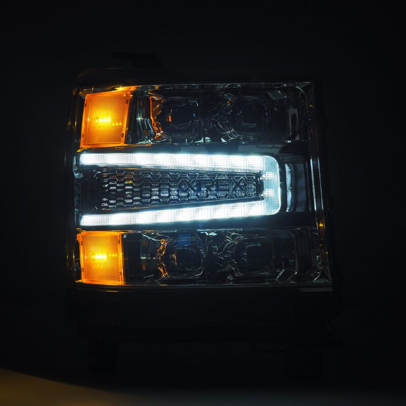 AlphaRex 880238 16-18 Chevrolet 1500 HD NOVA-Series LED Projector Headlights Chrome with Activation Light/Sequential Signal & DRL(Req 810023)