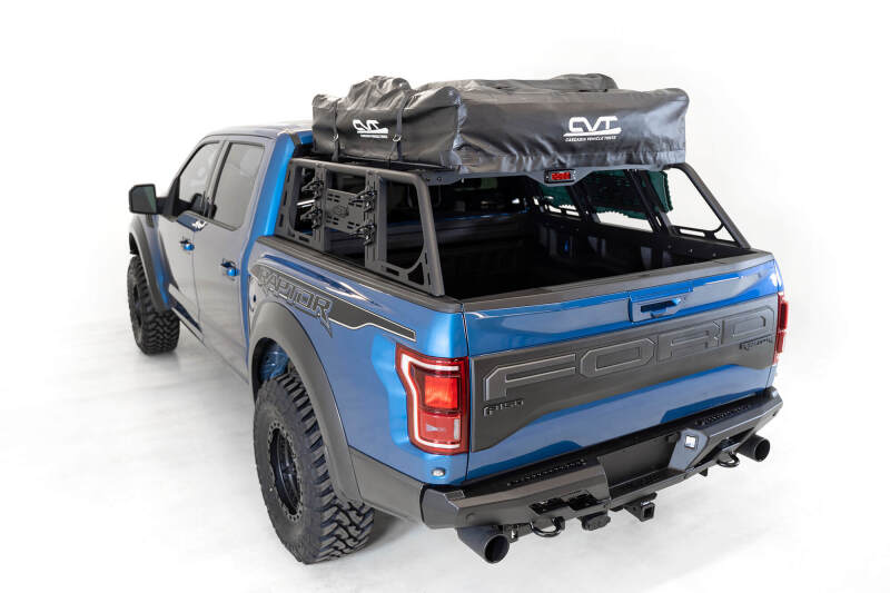 Addictive Desert Designs for 2015+ Ford F-150 Overlander Chase Rack w/ 3rd Brake Light - Hammer Black