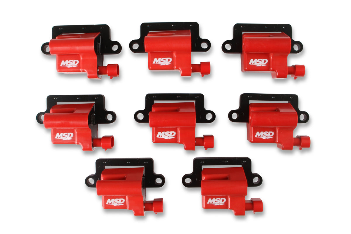 MSD 82648 Coil - GM LS Blaster Series - L-Series Truck Engine - Red - 8-Pack