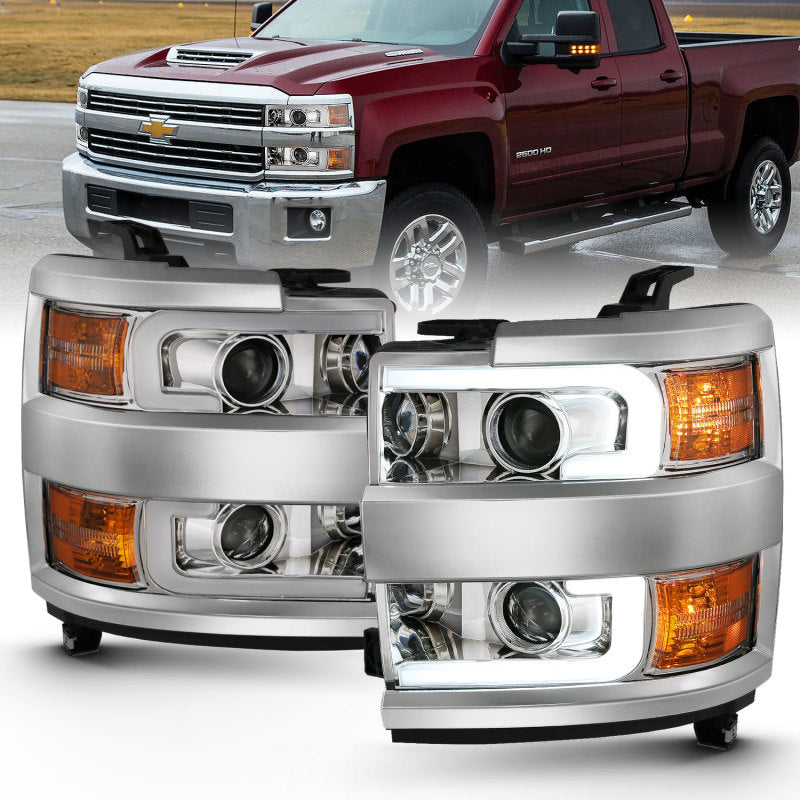 ANZO 2015-2019 Chevrolet Silverado 2500 HD LED Projector Headlights