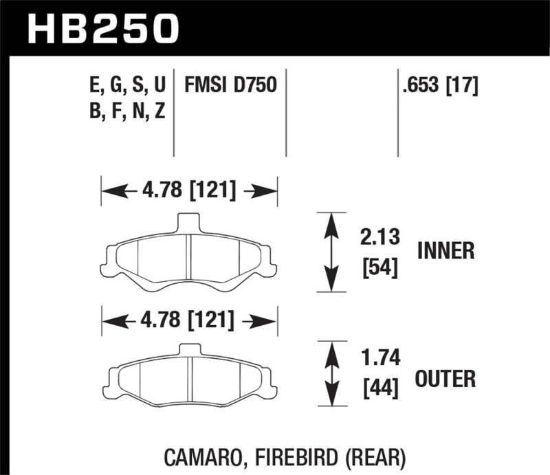 Hawk Performance HB250F.653 HPS Performance Street Brake Pads