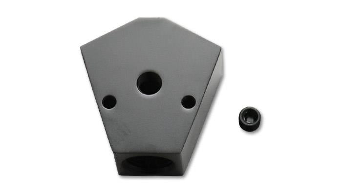 Vibrant Billet Aluminum Y-Block Fitting with 1/8in NPT Port - 1/2in NPT x 1/2in
