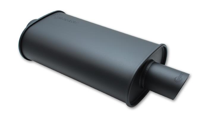 Vibrant StreetPower FLAT BLACK Oval Muffler with Single 3in Outlet - 2.25in