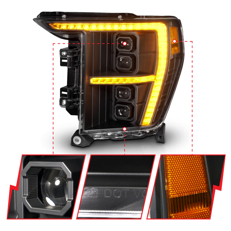 ANZO 2021-2023 Ford F-150 Z-Series LED Projector Headlights (w/Factory Halogen) - Driver Side