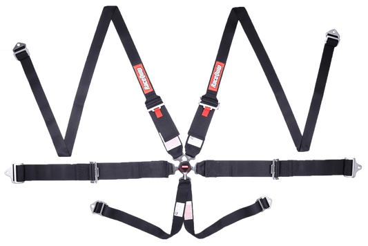 RaceQuip 747007 Black SFI Camlock 6-Point Pull-Up Lap Head & Neck Restraint Seat Belt