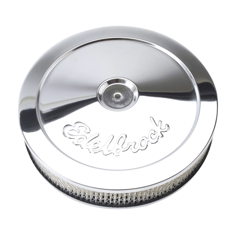 Edelbrock 1208 Pro-Flo Round Air Cleaner 10 in x 3-1/2 in Paper Element Chrome