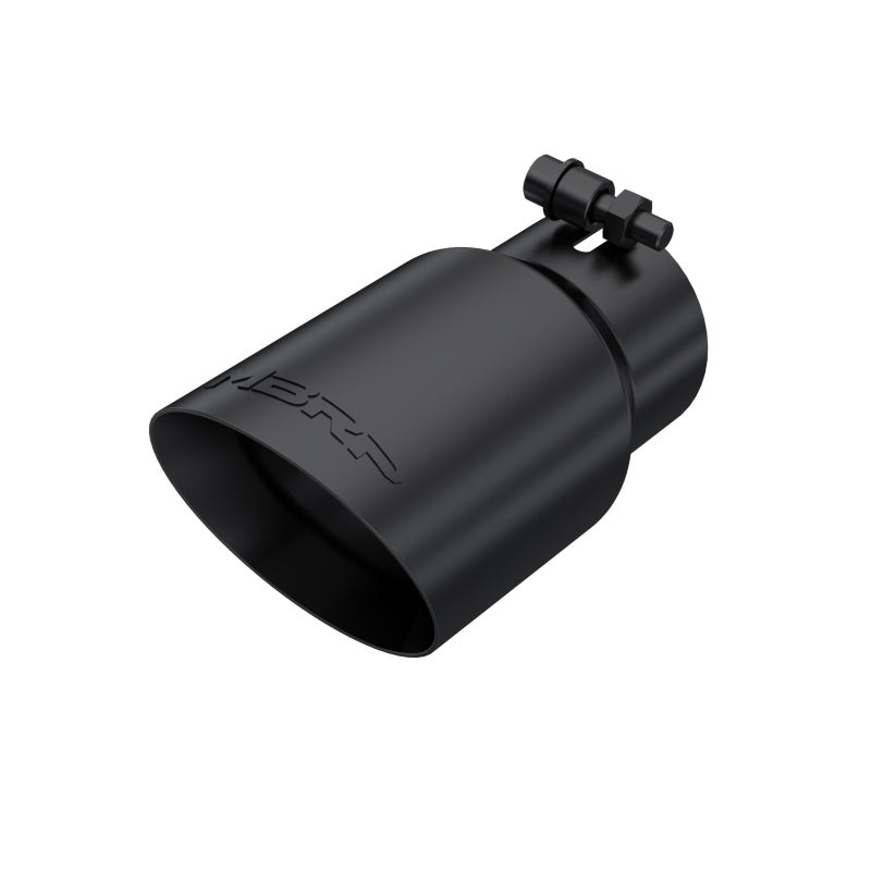 MBRP T5122BLK Exhaust Tip - 4" OD; Dual Wall Angled; 3" inlet; 8" length | Black Coated