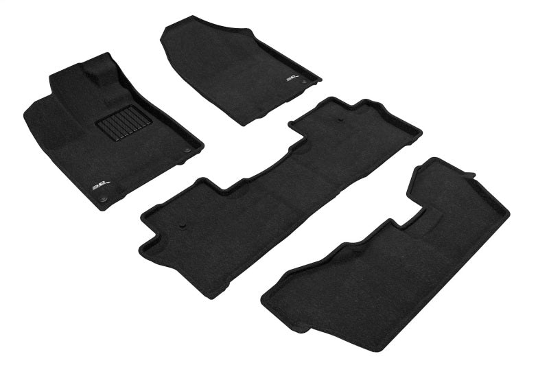3D MAXpider Elegant Front, Rear & 3rd Row Floor Mats for 2016-2022 Honda Pilot 8-Passenger