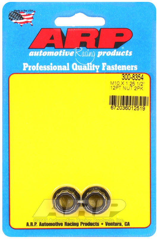 ARP 300-8354 M10 x 1.25 12pt Nut Kit (Pkg of 2)