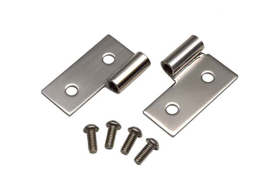 Kentrol 30407 Lower Door Hinge Pair for 1976-2006 Jeep CJ Wrangler YJ TJ LJ - Polished Silver
