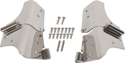 Kentrol 30477 Windshield Hinge Pair for 1997-2006 Jeep Wrangler TJ LJ - Polished Silver