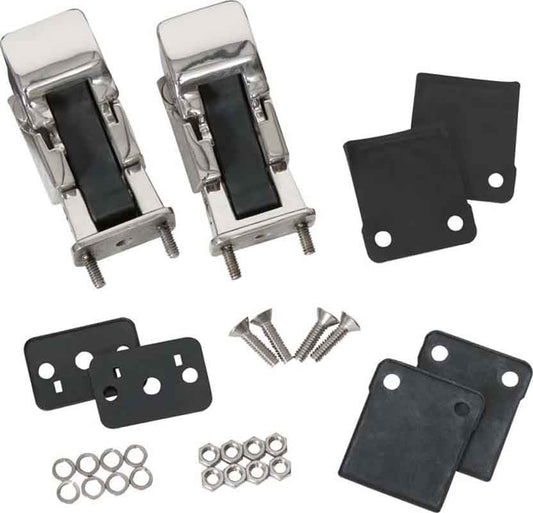 Kentrol 30563 Hood Catch Pair TJ Style for 1955-1995 Jeep CJ Wrangler YJ - Polished Silver