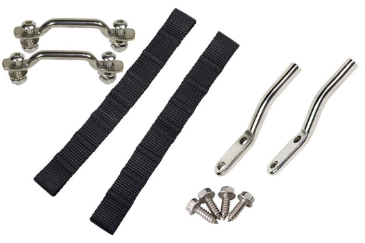Kentrol 30725 Door Strap Kit for 1976-1995 Jeep CJ7 Wrangler YJ - Polished Silver