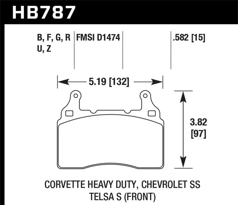 Hawk Performance HB787Z.582 Performance Ceramic Street Brake Pads