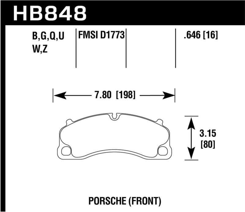 Hawk Performance HB848U.646 DTC-70 Motorsport Brake Pads