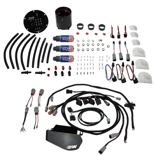 DeatschWerks 09-24 Nissan GT-R R35 X3 Triple Pump Module w/ DW430C Pumps and Plug and Play Harness