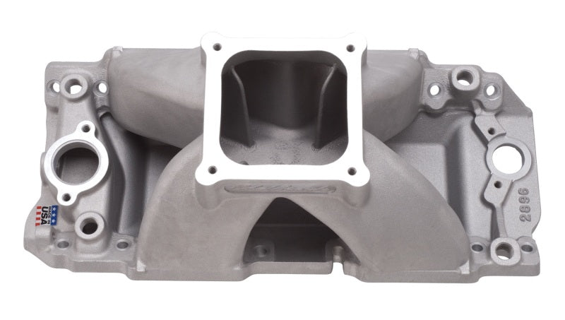 Edelbrock 2896 Manifold BBC Short Deck Super Victor 565 Conventional Rectangular Port Heads