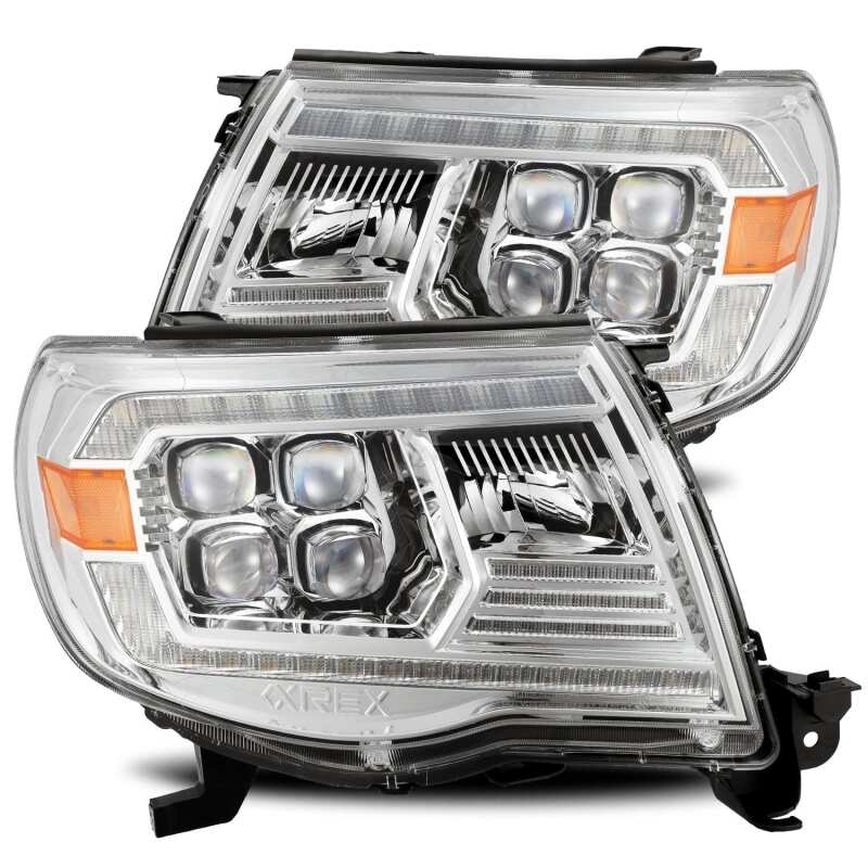 AlphaRex 880743 05-11 Toyota Tacoma NOVA LED Projector Headlights Plank Style Chrome with Activation Light/DRL