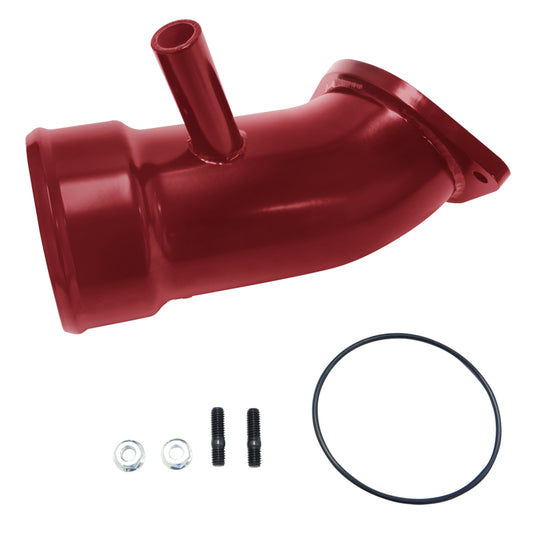 Wehrli Custom Fabrication WCF100721-RED 3.5in Turbo Intake Horn with PCV Port WCFab Red for 2017-2019 Chevrolet Silverado / GMC Sierra 2500 HD / 3500 HD 6.6L L5P Duramax