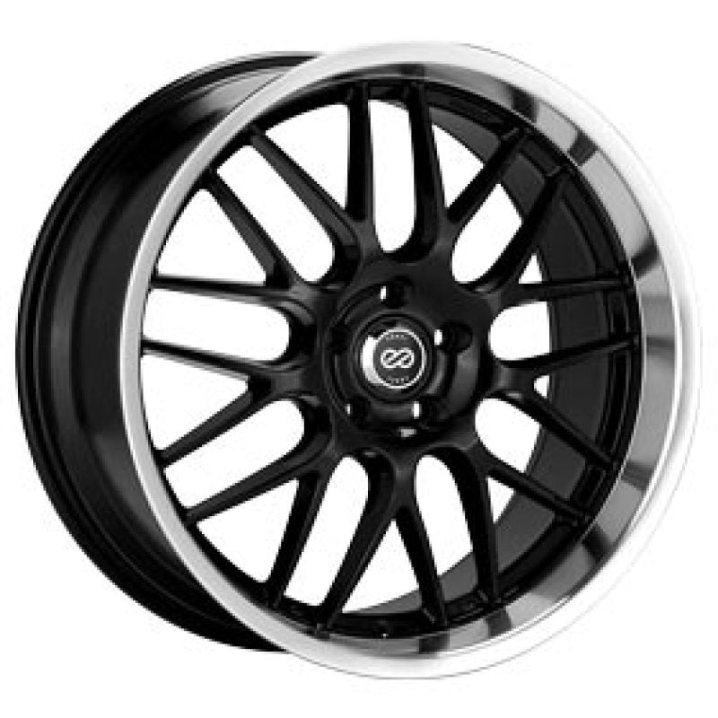 Enkei Lusso 18x8 40mm Offset 5x120 Bolt Pattern Black with Machine Lip Wheel