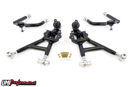 UMI Performance 230010-B Front A-Arms Adjustable Drag Black for 1993-2002 F-Body