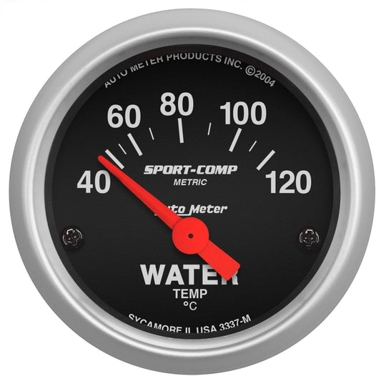 AutoMeter 3337-M Sport-Comp 52mm 40-120 Degrees C Short Sweep Electric Water Temperature Gauge