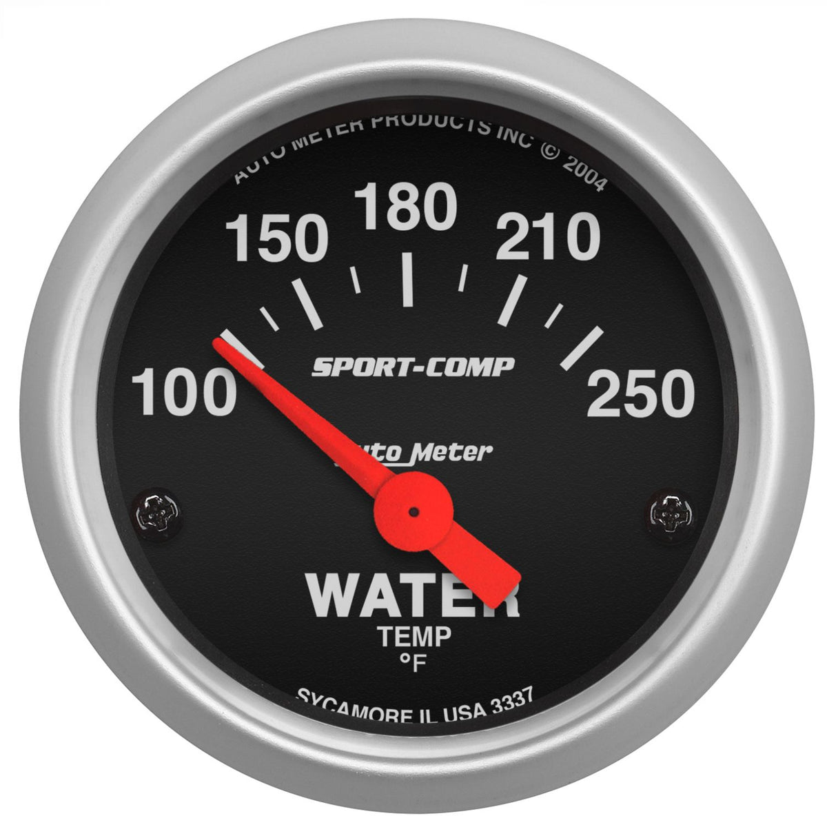 AutoMeter 3337 Sport-Comp 52mm 100-250 Degrees F Electronic Water Temperature Gauge