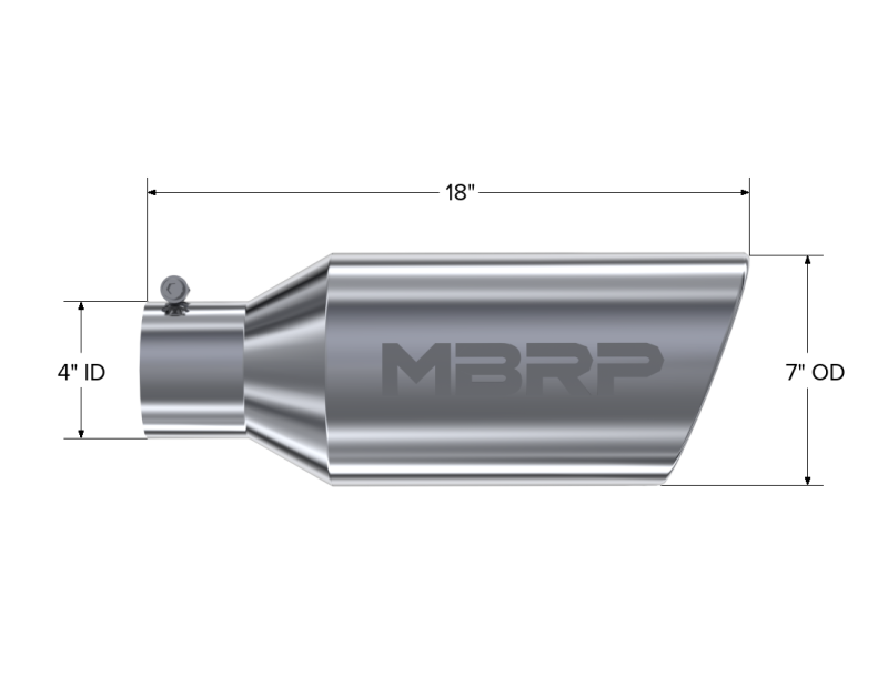MBRP T5126 7in O.D. Rolled End Exhaust Tip (T304)