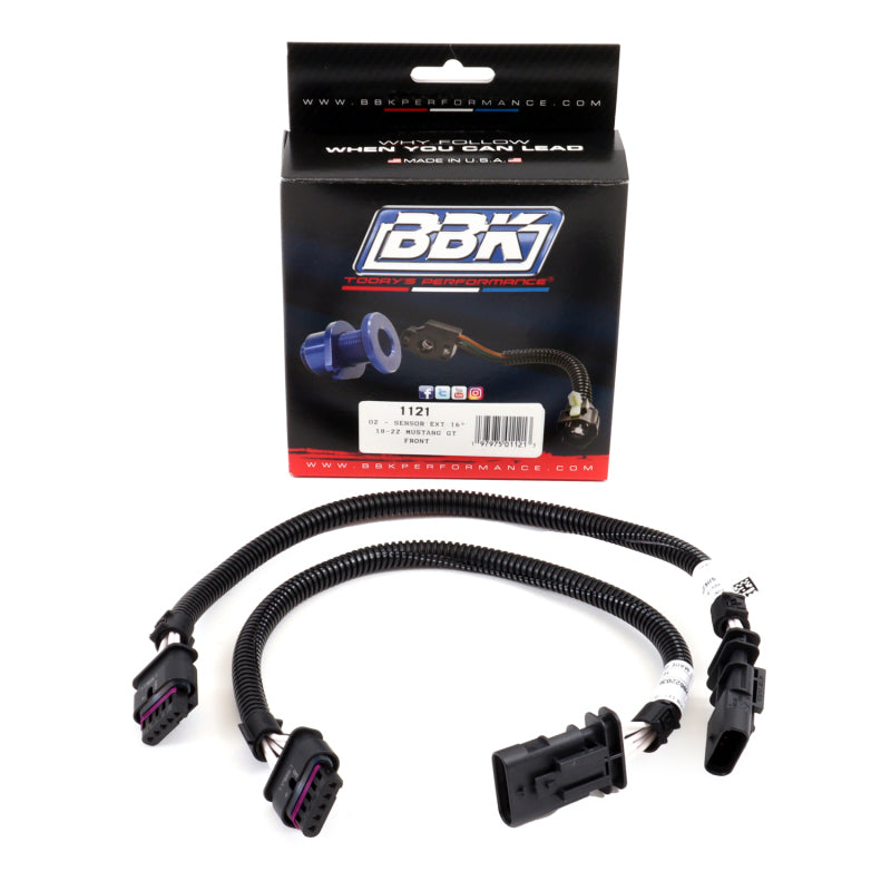 BBK Performance 1121 O2 Sensor Extension Harness 16 in (Pair) for 2018-2024 Ford Mustang GT 5.0L