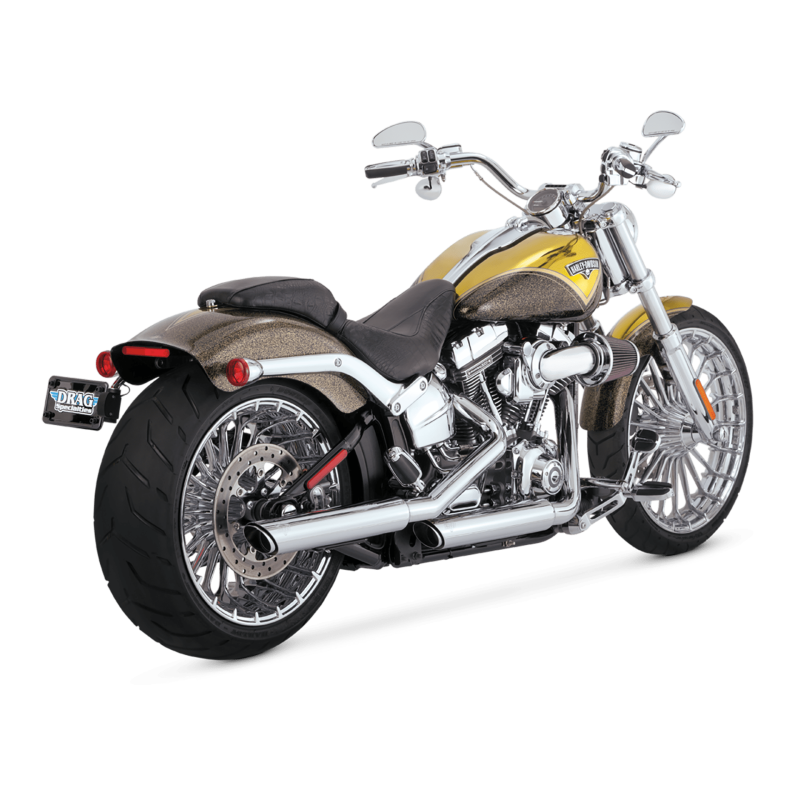 Vance & Hines 16335 Twin Slash 3in PCX Slip-Ons Chrome for 2010-2017 Harley-Davidson Softail