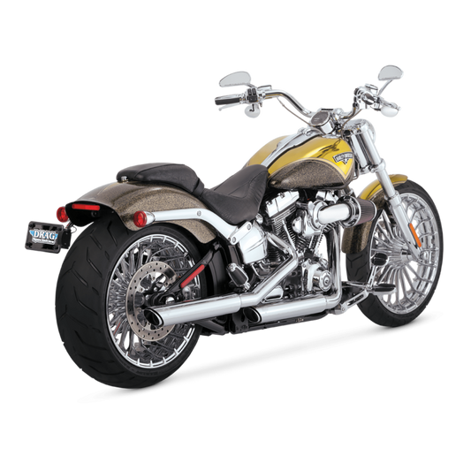 Vance & Hines 16335 Twin Slash 3in PCX Slip-Ons Chrome for 2010-2017 Harley-Davidson Softail