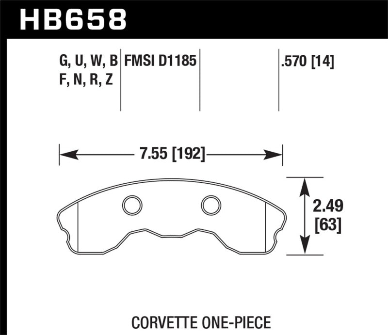 Hawk Performance HB658D.570 ER-1 Motorsport Brake Pads