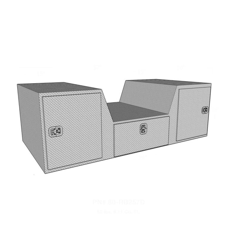Westin 80-RB257D Brute Gooseneck 57in Tailgate Box 1 Drawer/2 Swing Doors Aluminum