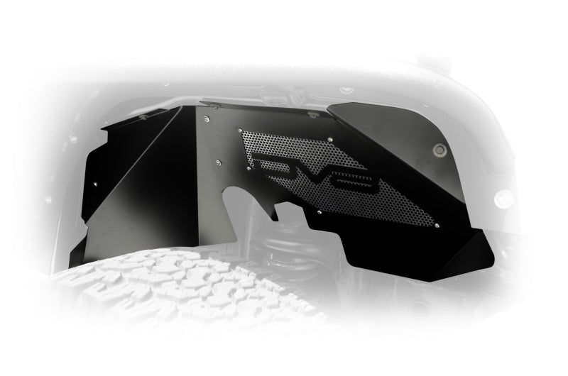 DV8 Offroad 07-18 Jeep Wrangler JK Front Aluminum Inner Fender - Black - #INFEND-01FB